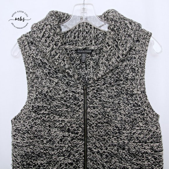 Eileen Fisher Yak Merino Wool Blend Knit Sweater Vest - Picture 4 of 9